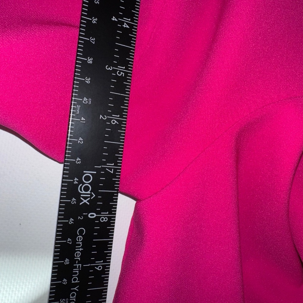 JOSEPH RIBKOFF Dress Pink Stretch Twill Sheath Office Secy  / Puff Sleeves sz 10 - Picture 11 of 14